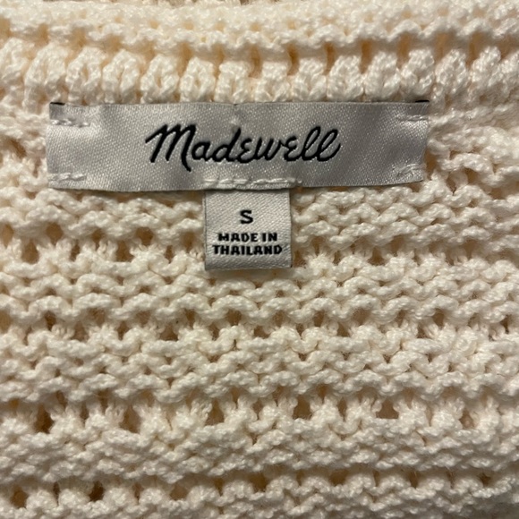 MADEWELL MINTON DOUBLE SCOOP NECK KNIT SWEATER TANK TOP CREAM SIZE SMALL NWOT - Picture 3 of 3